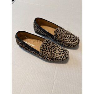 Michael Pasinkoff Italy Leopard Print Suede Loafers Size 38 NEW